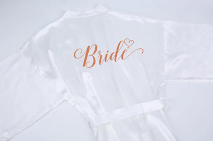Champagne bathrobe bride bridal party sister team shower sleepwear bridesmaid wedding short robes - The Clothing Company Sydney