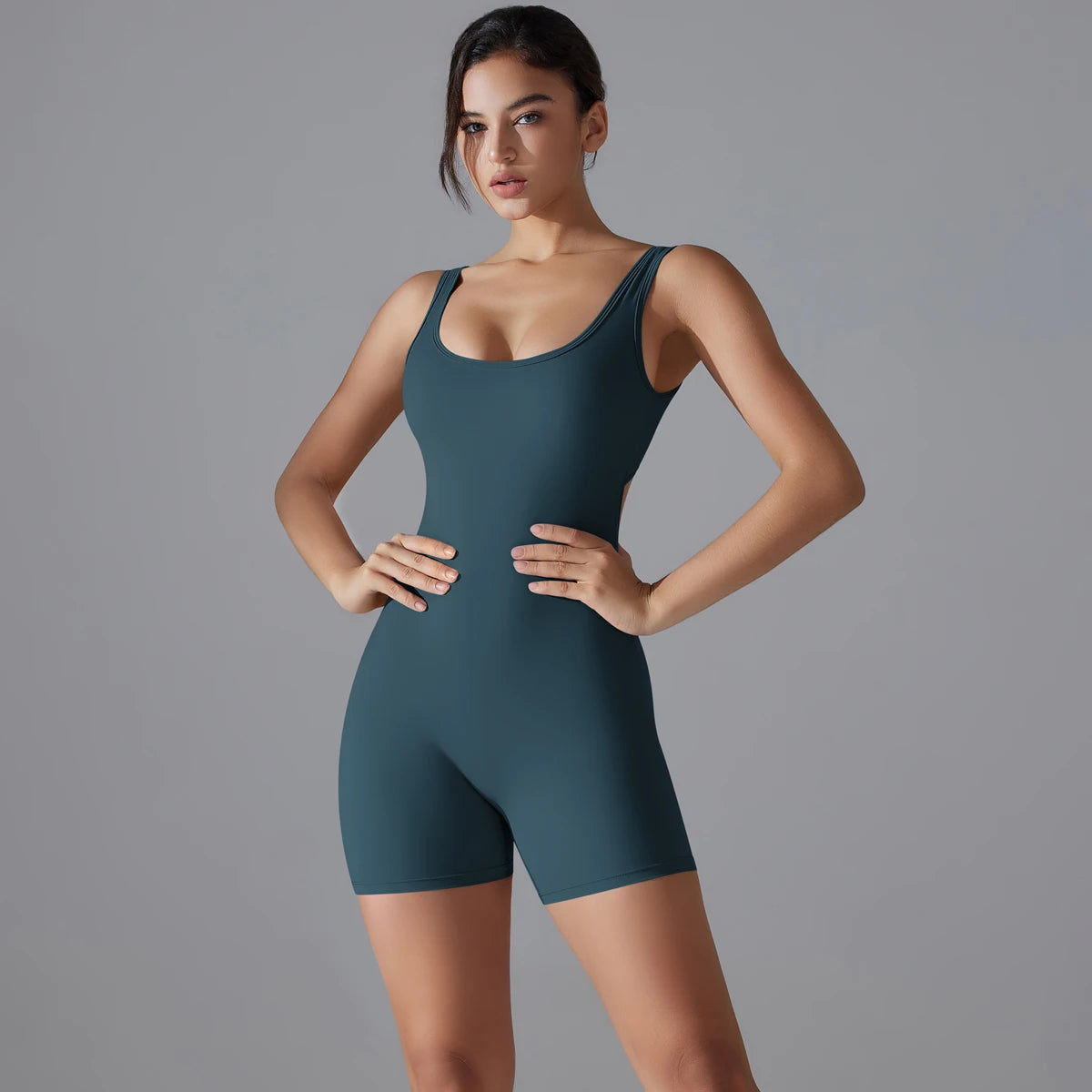 One Piece V Back Sports Jumpsuit Gym Romper Sleeveless Sportswear Bodysuit Women's Casual One-Piece Suit Yoga Clothing Set The Clothing Company Sydney