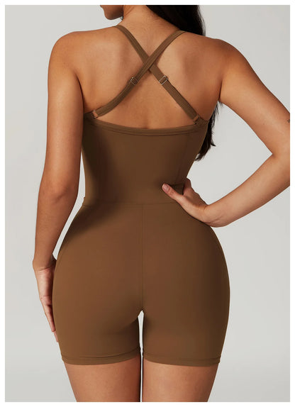 Women's Cross Strap Romper Backless Set Fitness Bodysuit Sportswear Gym Clothes Jumpsuit One-piece Playsuit Yoga Suit - The Clothing Company Sydney