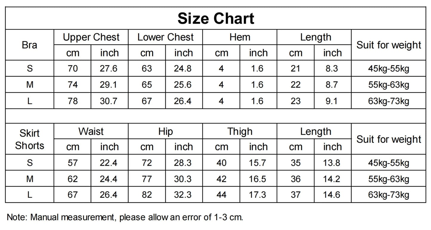 Two Piece Set Women's Yoga Gym Running Badminton Skirt Suit Crop Top Sports Bra Stacked Shorts Tennis Skirt Workout Clothing The Clothing Company Sydney