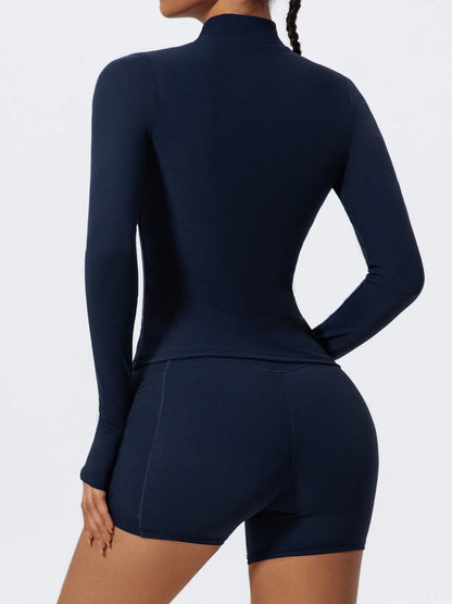 2 Piece Sports Suit Women Half Zipper Long Sleeves Slim Yoga Set Flared Activewear Gym Workout Sportswear The Clothing Company Sydney