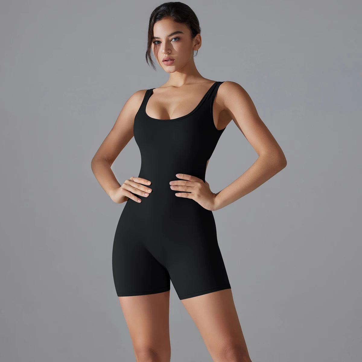 One Piece V Back Sports Jumpsuit Gym Romper Sleeveless Sportswear Bodysuit Women's Casual One-Piece Suit Yoga Clothing Set The Clothing Company Sydney