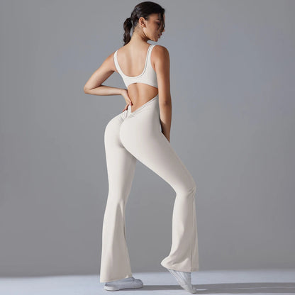 V Back Jumpsuit Gym Set Women Training Yoga Suit Sportswear Sports Fitness Rompers Stretch Workout Bodysuits The Clothing Company Sydney