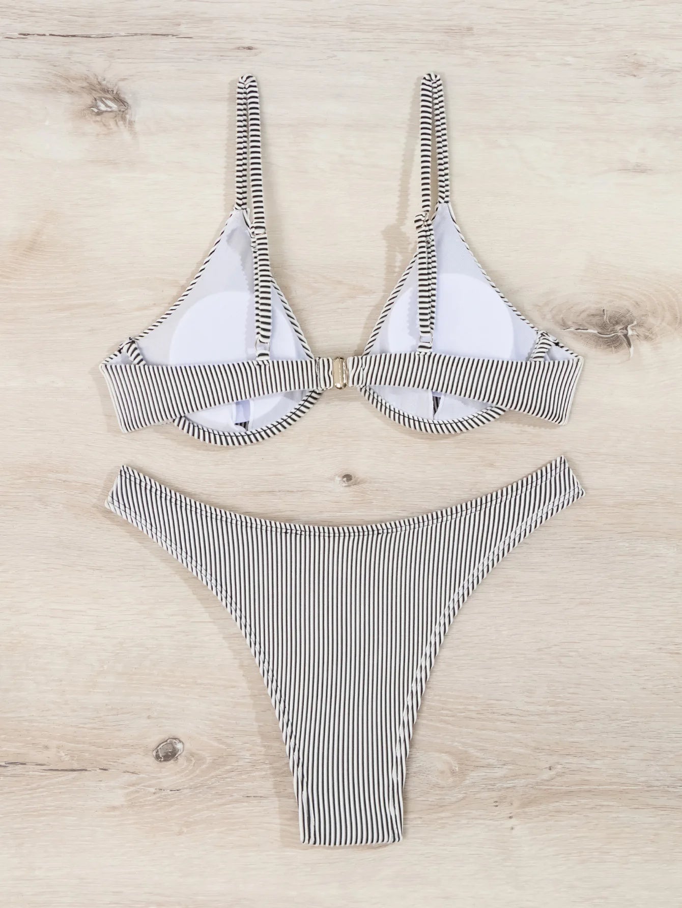 2 Piece Push Up Bikini Set Black Women Swimsuit Swimwear Thong Bathing Suit Beachwear - The Clothing Company Sydney