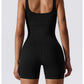 Women's Yoga Rompers One Piece Seamless Ribbed Jumpsuit Padded Sports Bra Romper Fashion Fitness Sportwear The Clothing Company Sydney