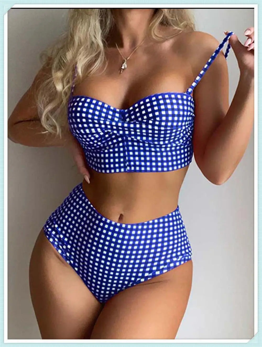 High Waist Printed Swimwear Strapped Swimsuit Padded Bathers Bathing Suit Bikini Beachwear The Clothing Company Sydney
