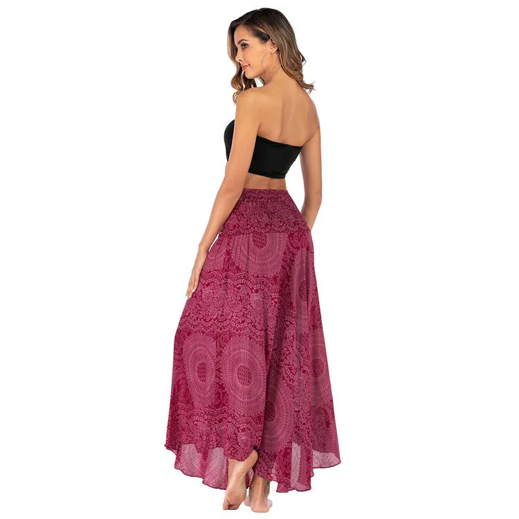 Women's Summer Long Boho Bottom Vintage Casual Loose Fashion y2k Maxi 2 in 1 Skirt Dress - The Clothing Company Sydney