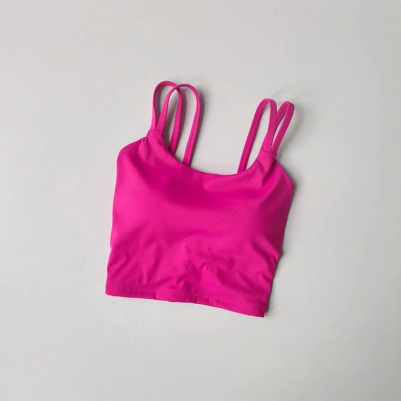 Women's Sports Bras Fitness Top Lingerie, Push Up Fixed Pad Yoga Bra Knotted Back Running Vest Gym Tops The Clothing Company Sydney