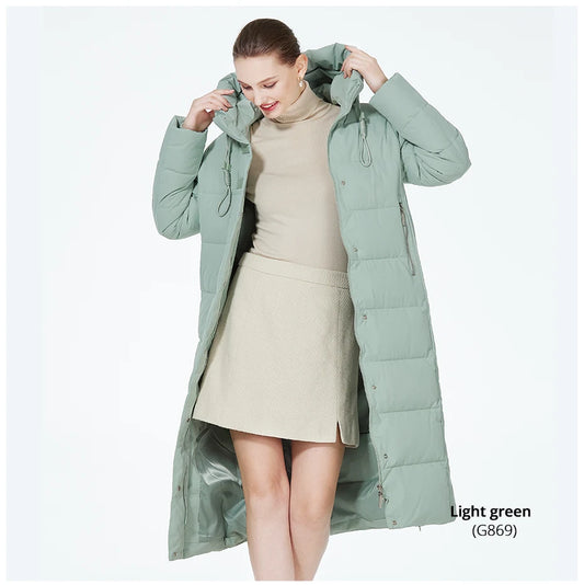Maxi Long quilted coat elegant thick cotton jacket winter women's Outerwear with hood The Clothing Company Sydney