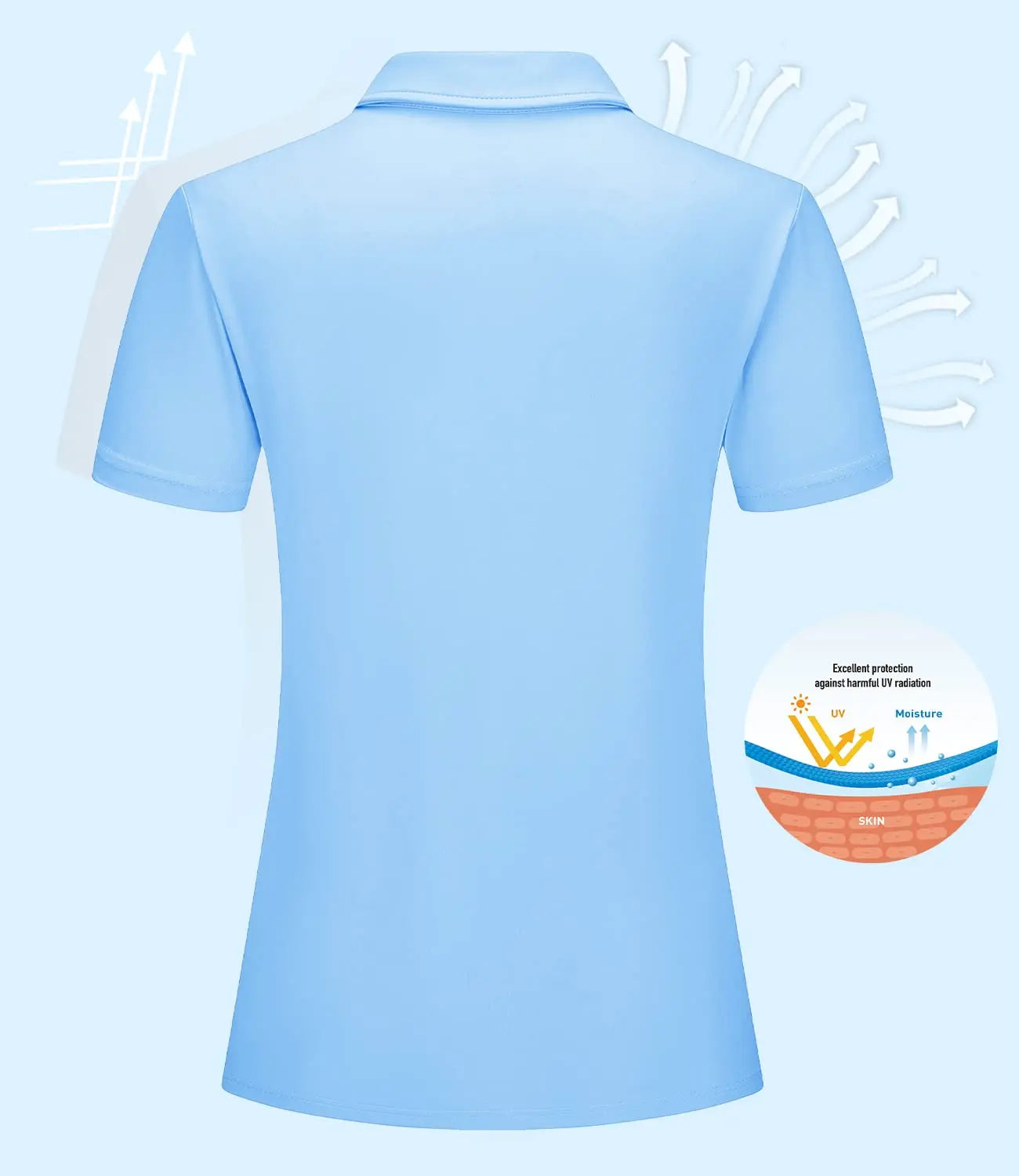 Summer UPF 50+ Short Sleeve Shirts Women's Sun Protection T-shirts Quick Dry 4 Buttons Tennis Workout Tee Golf Pullovers The Clothing Company Sydney