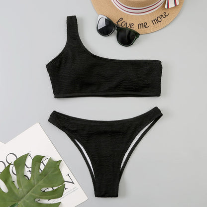 One Shoulder Bikini Women Swimwear Swimsuit Solid Beachwear Bathers Bathing Suit The Clothing Company Sydney