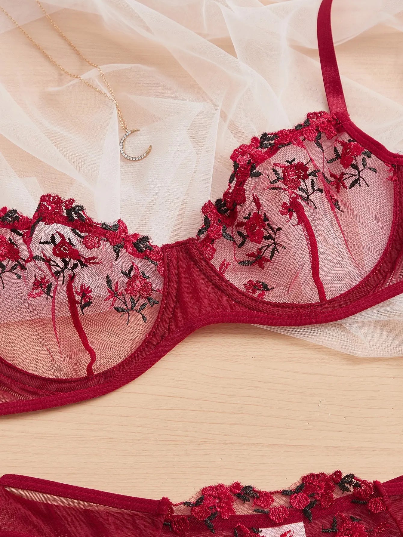 Floral Embroidery Lingerie Set Underwire Push Up Bra Set Womens Underwear Lace Underwear Bralette Briefs Set The Clothing Company Sydney