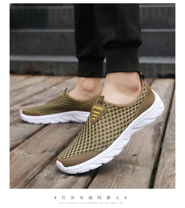 Lightweight Casual Breathable Slip on Male Casual Sneakers Anti-slip Men's Flats Outdoor Walking Shoes - The Clothing Company Sydney
