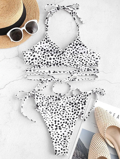 2 Piece Halter Leopard Convertible Tie Wrap Bikini Women Swimsuit Swimwear Bathers Bathing Swimming Swim Suit Beachwear The Clothing Company Sydney