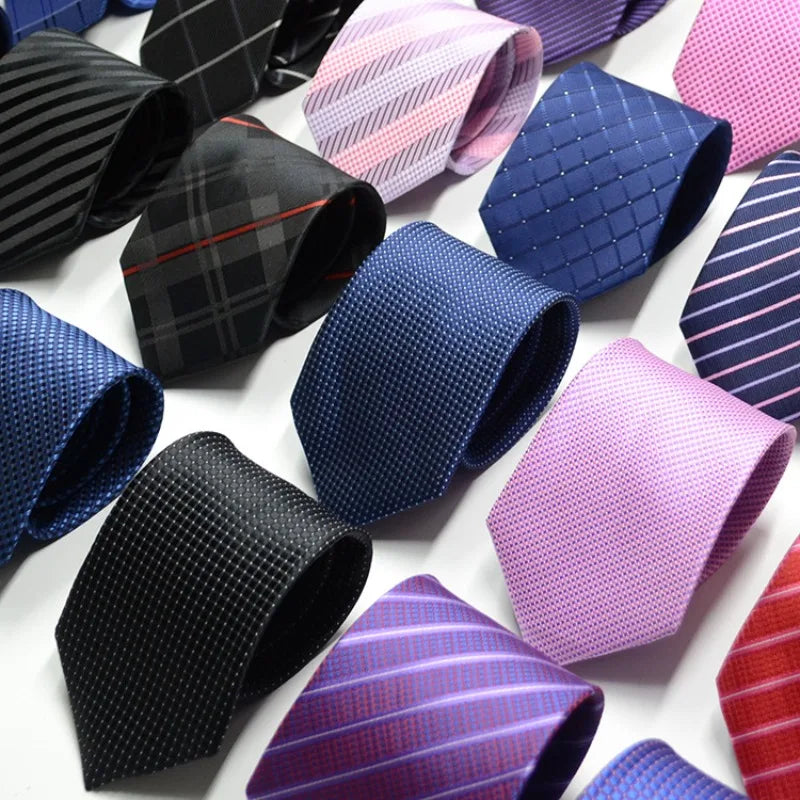 Men's Jacquard Ties – 7-8cm Floral & Solid Neckties The Clothing Company Sydney