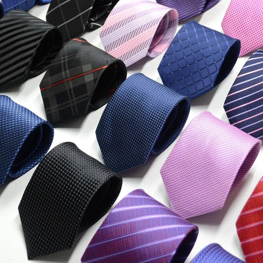 Men's Jacquard Ties – 7-8cm Floral & Solid Neckties The Clothing Company Sydney