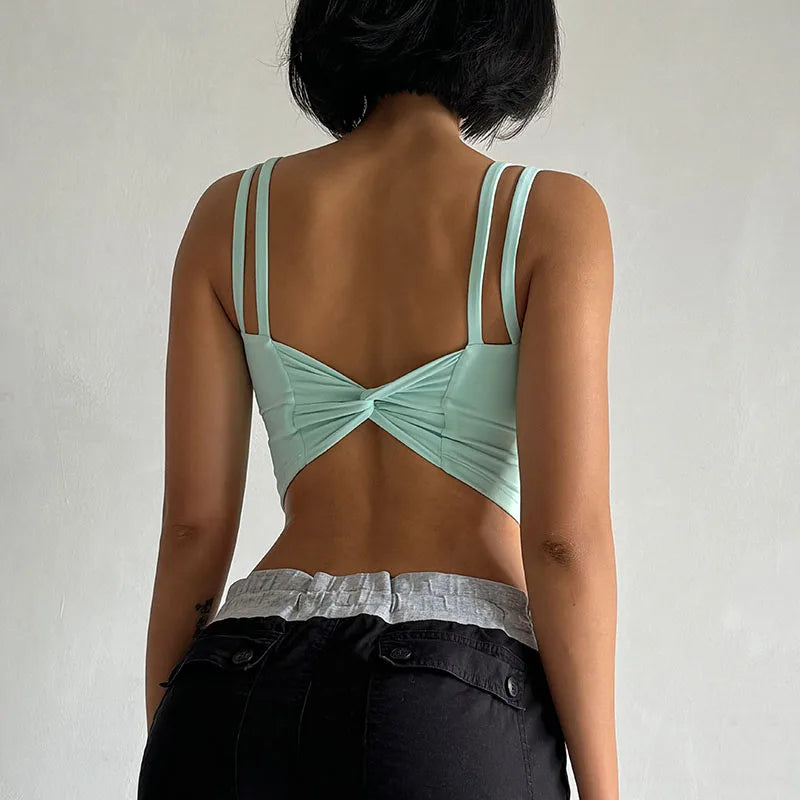 Women's Sports Bras Fitness Top Lingerie, Push Up Fixed Pad Yoga Bra Knotted Back Running Vest Gym Tops The Clothing Company Sydney