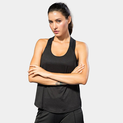 Women Gym Tops Black Sleeveless Yoga Fitness Shirt Gym Vest Running workout Sports Backless Singlet Top The Clothing Company Sydney