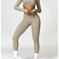 2 Piece Long Sleeve Gym Set Women Yoga Clothes Quick-Drying Sportswear Running Leggings Workout Sports Crop Top Shorts