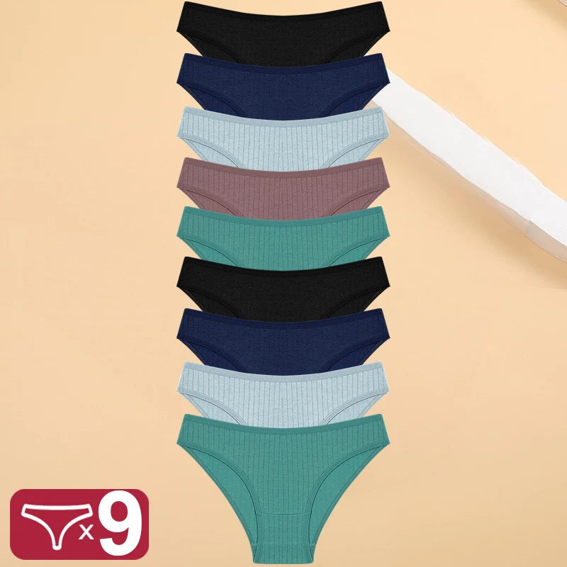 9 Pack Cotton Panties Women Underwear Striped Panty Female Soft Lingerie Briefs Underpant Intimates Set The Clothing Company Sydney