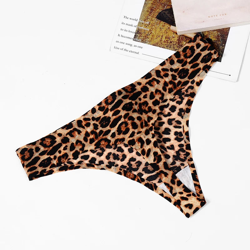 3 Pack Women's Panties Leopard Print Thongs Seamless Underwear Lingerie G-Strings T-Back - The Clothing Company Sydney