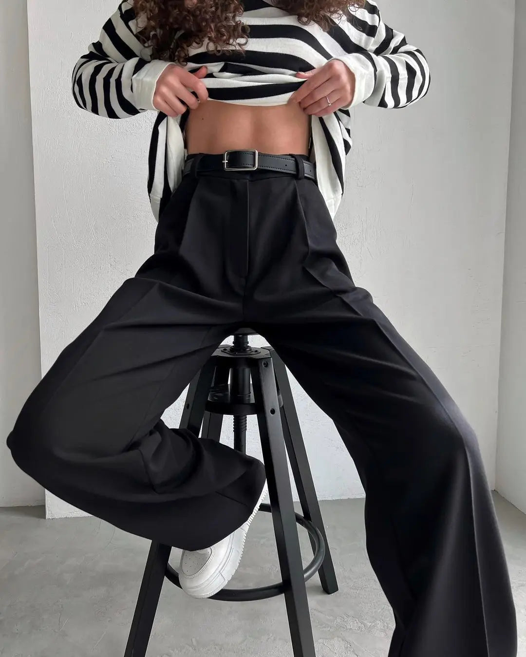 Classic Formal Straight Leg Pants Spring Summer Women's Versatile Casual Wear Loose Fit Wide Leg Pants The Clothing Company Sydney