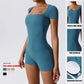 Summer Yoga Suit Women's Short One Piece Short Sleeve Gym Push Up Training Fitness Yoga Bodysuit Sportswear Outfit The Clothing Company Sydney