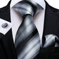 Designer Striped Silk Classic Ties For Men Wedding Accessories Gift For Men Neck Tie Set Pocket Square Cufflinks Set - The Clothing Company Sydney