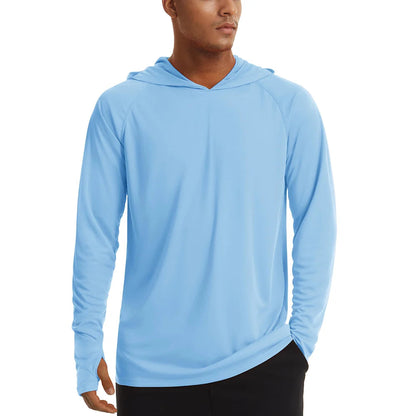 UPF 50+ Hooded T-Shirts Mens Sun Protection Long Sleeve Quick Dry T shirts Outdoor Sports Running Hoodies Pullover Tops The Clothing Company Sydney