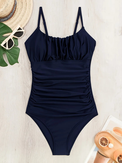 Black One Piece Swimsuit Swimwear Beach Bathing Suit Monokini Beachwear - The Clothing Company Sydney