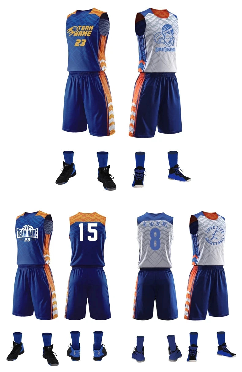 Customized Reversible Basketball Jersey Set Men Women Kids Quick Drying Jersey and Shorts Set - The Clothing Company Sydney