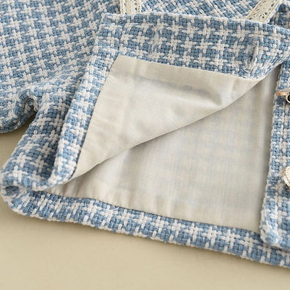 3 Piece Girls Clothes Spring Autumn New Girls Plaid Vest Dress Retro Outwear Coat Fashion Baby Party Outfits Set The Clothing Company Sydney