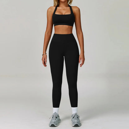 2 Piece Set Women's Tracksuit Fitness Clothes Yoga Sets Sportswear Workout Bra High Waist Leggings Set Gym Clothing Sports Suits The Clothing Company Sydney
