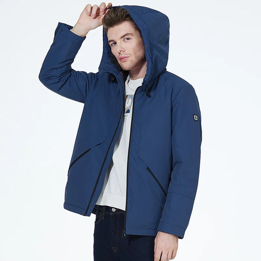 Men's  Lightweight Cotton Jacket Casual Trend Coat Male Windbreaker Coat hooded Jacket - The Clothing Company Sydney