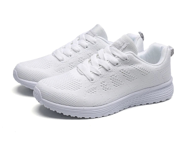 Women's Flats Fashion Lightweight Lace Up Round Toe Sneakers Walking Shoes - The Clothing Company Sydney