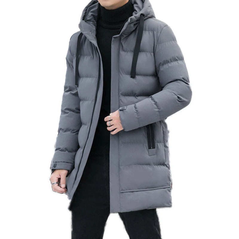 Men's Winter Warm Long Outwear Hooded Thicken Mid-length Hooded Warm Coat Puffer Jacket Fashion Parka Overcoat - The Clothing Company Sydney