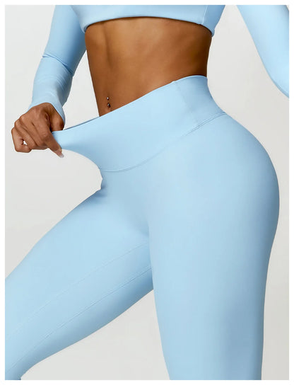 2 Piece Long Sleeve Gym Set Women Yoga Clothes Quick-Drying Sportswear Running Leggings Workout Sports Crop Top Shorts - The Clothing Company Sydney