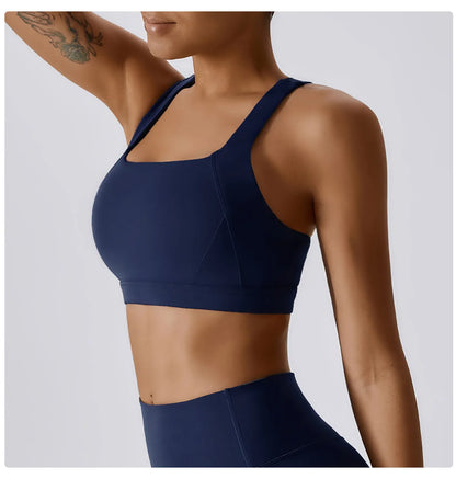 Crossed Shoulder Strap Yoga Bra Chest Pad Running Sports Bra Gym Top Women Stretch Pull Up Underwear Vest Fitness Tank Top The Clothing Company Sydney