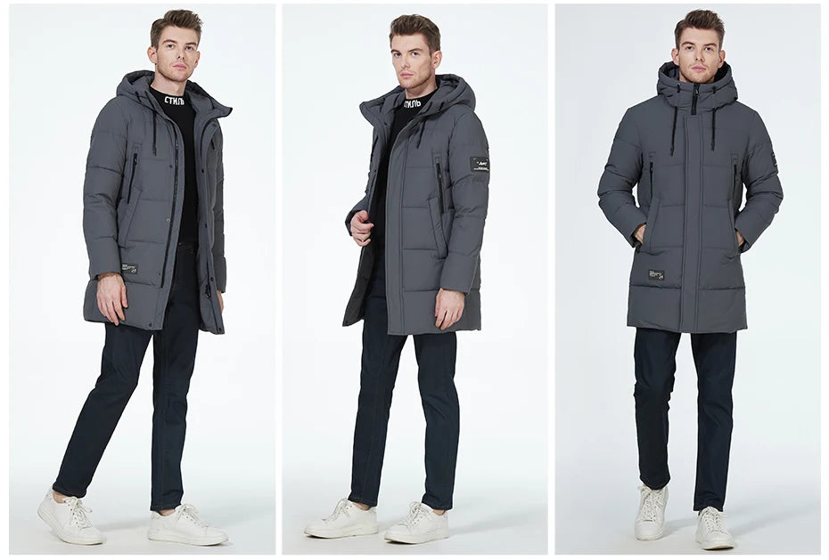 Men's parka jacket windproof warm outerwear Thicken puffer coat for winter - The Clothing Company Sydney