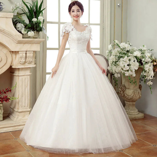Plus Size Wedding Dress Floor-length Back Strap Lace Flower Wedding Dress The Clothing Company Sydney