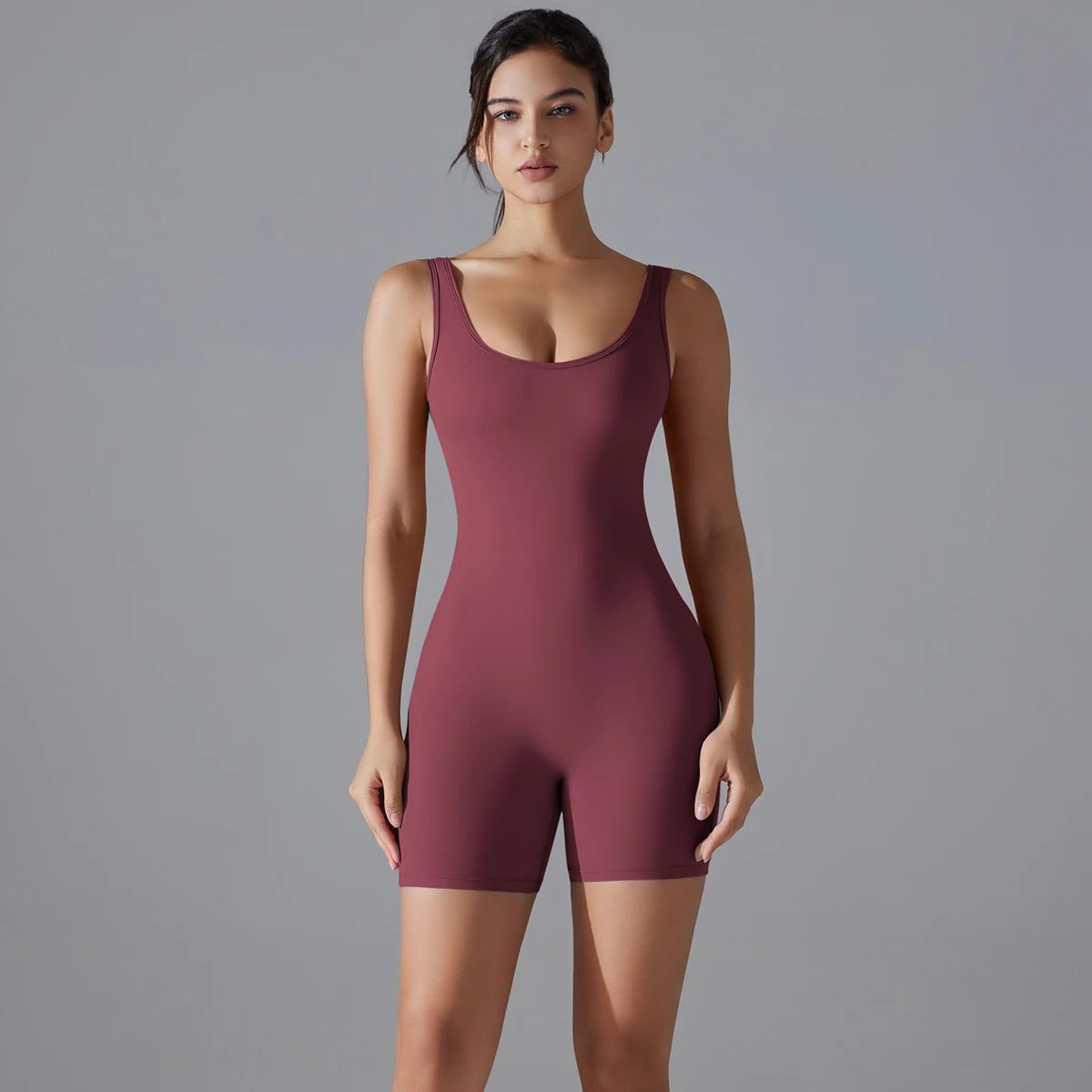One Piece V Back Sports Jumpsuit Gym Romper Sleeveless Sportswear Bodysuit Women's Casual One-Piece Suit Yoga Clothing Set The Clothing Company Sydney