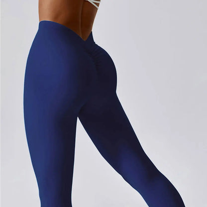 Seamless Yoga Pants Women's V Shaped Push Up Fitness High Waist Gym Running Workout Sports Yoga Tight Leggings - The Clothing Company Sydney