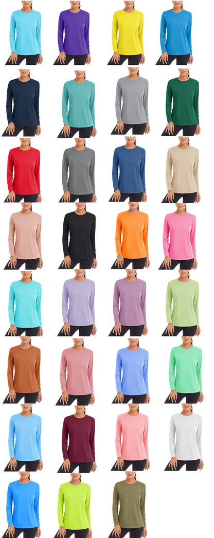UPF 50+ Sun Skin Protection Quick Dry T-Shirts Women's Long Sleeve Outdoor Performance Tee Shirts Summer Casual Tops - The Clothing Company Sydney