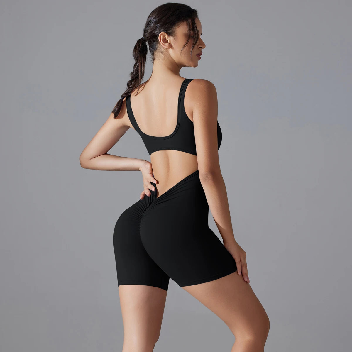 One Piece V Back Sports Jumpsuit Gym Romper Sleeveless Sportswear Bodysuit Women's Casual One-Piece Suit Yoga Clothing Set The Clothing Company Sydney