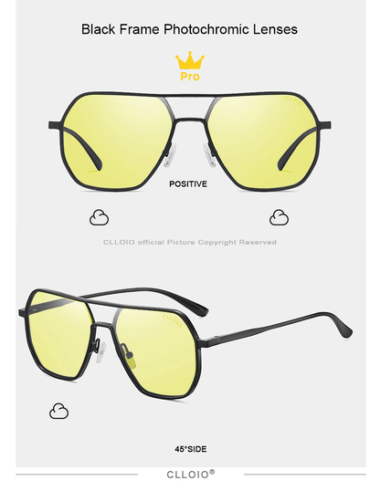 Fashion Aluminum Photochromic Sunglasses Men Women Polarised Sun Glasses Chameleon Anti-glare Driving Sunglasses - The Clothing Company Sydney