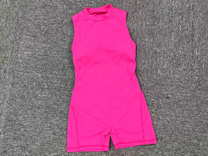 Hollow Backless Gym Bodycon Short Jumpsuit Playsuit Women One Piece Sport Outfit Yoga Romper Fitness Gear - The Clothing Company Sydney