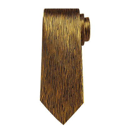 Luxury Black & Gold Paisley Silk Tie Set – Men's Necktie, Pocket Square & Cufflinks Gift The Clothing Company Sydney
