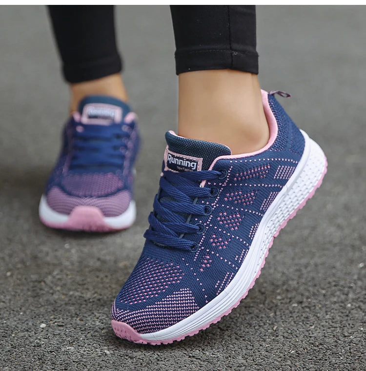 Women's Flats Fashion Lightweight Lace Up Round Toe Sneakers Walking Shoes - The Clothing Company Sydney