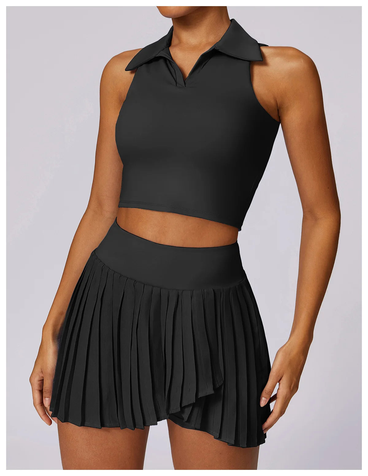 2 Piece Women's Gym Clothes Running Sports Fitness Breathable Yoga Tennis Top and Skirt Set - The Clothing Company Sydney