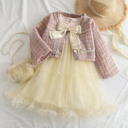 3 Piece Girls Clothes Spring Autumn New Girls Plaid Vest Dress Retro Outwear Coat Fashion Baby Party Outfits Set The Clothing Company Sydney